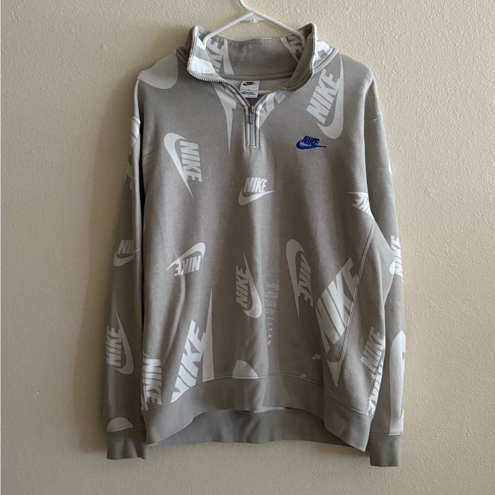Nike Light Gray Quarter Zip Jacket
